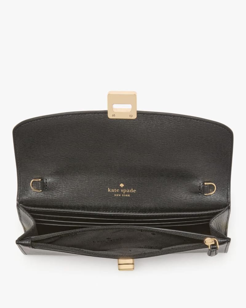 Phoebe Refined Grain Leather Turnlock Wallet On A Chain