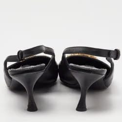 Dolce & Gabbana Black Leather DG Amore Slingback Pumps