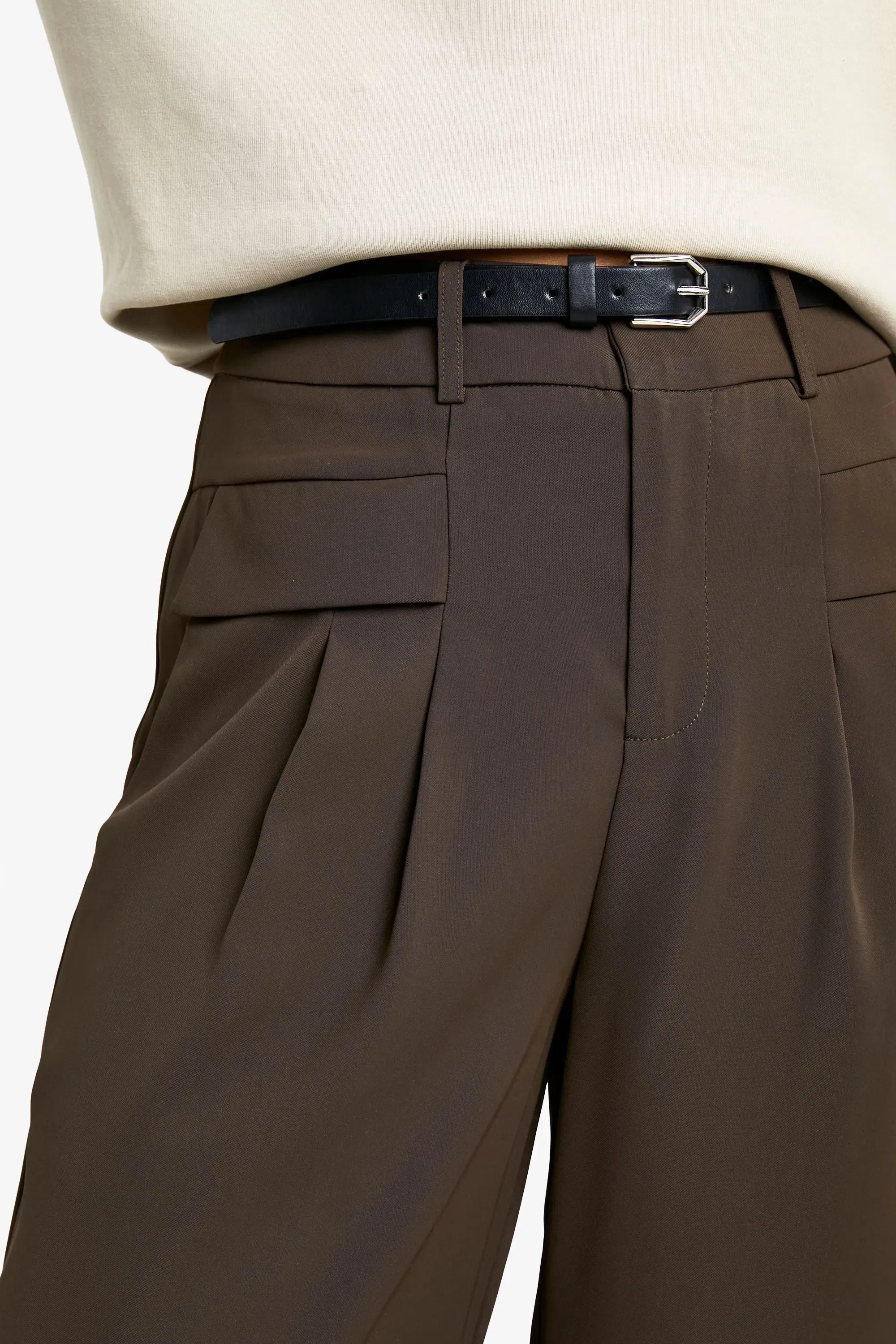 Tall Fluid Belted Wide Leg Trousers