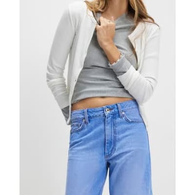Blue Relaxed Straight Leg Jeans