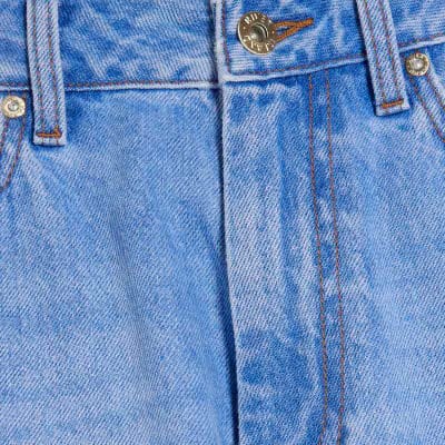 Blue Relaxed Straight Leg Jeans