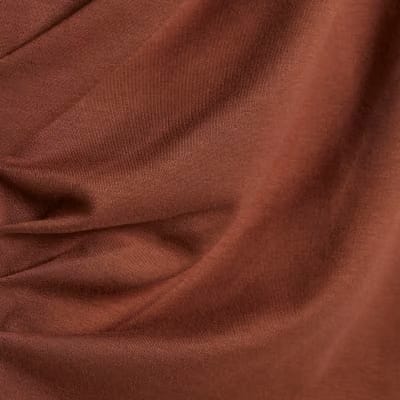 Brown Short Sleeve Drape Tunic Top