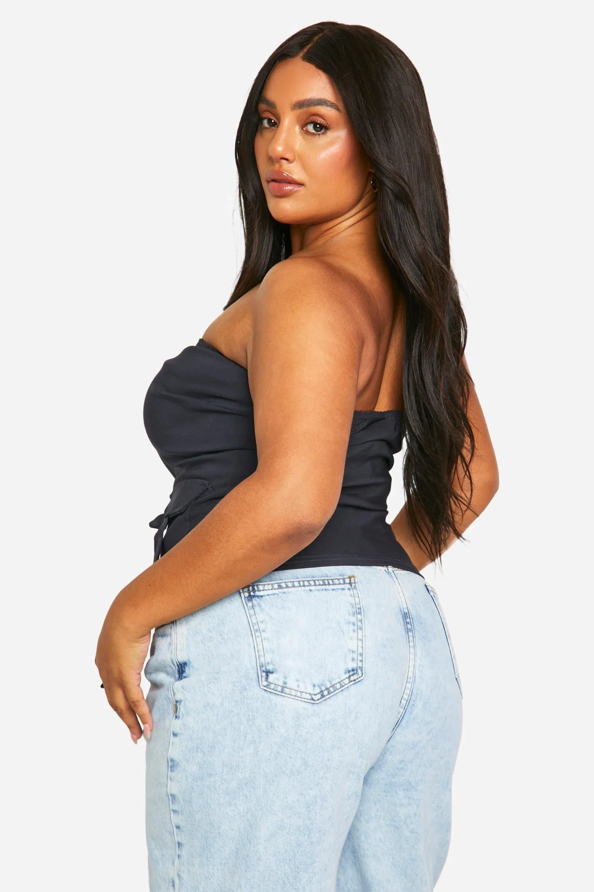 Plus Bandeau Zip Side Top