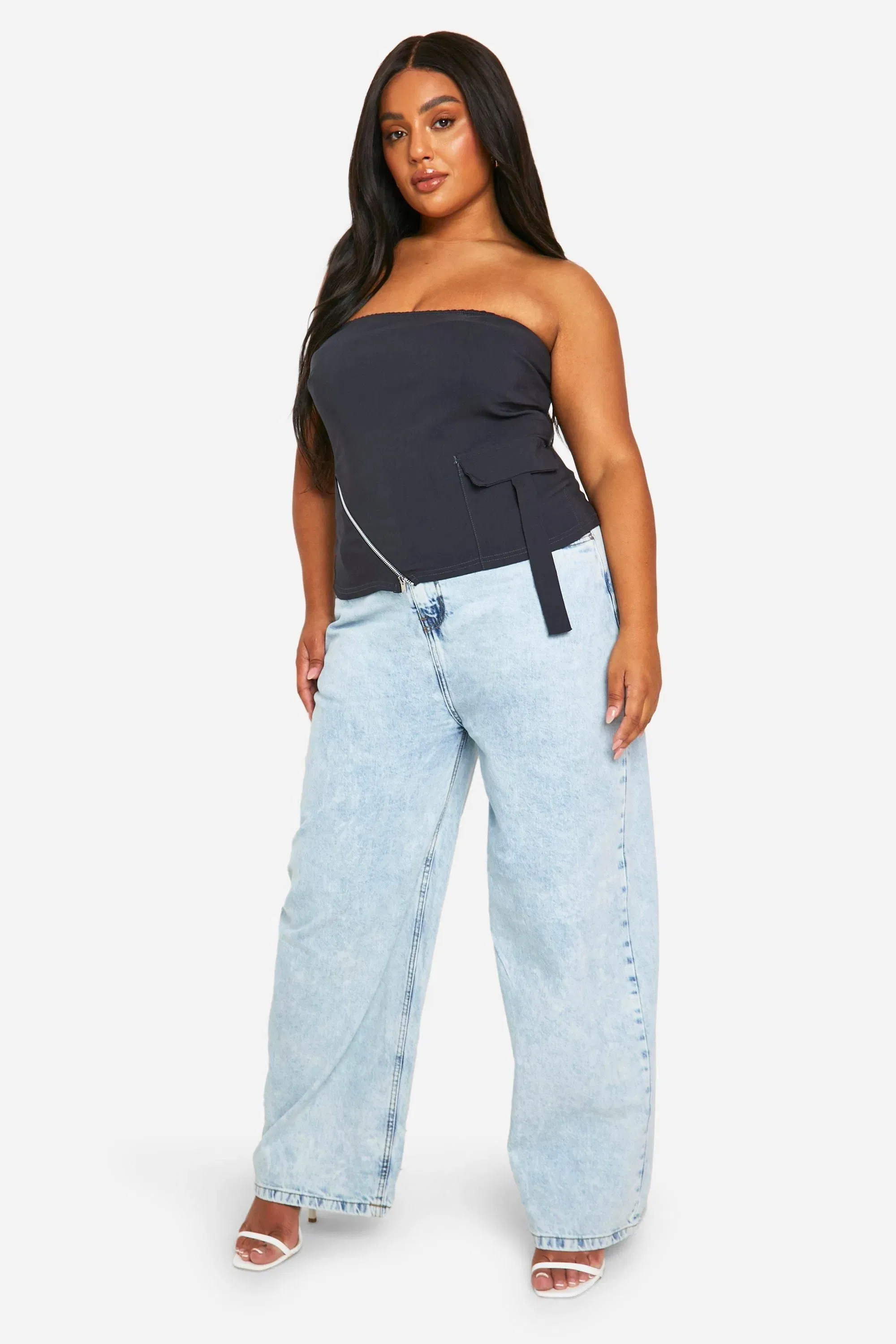 Plus Bandeau Zip Side Top