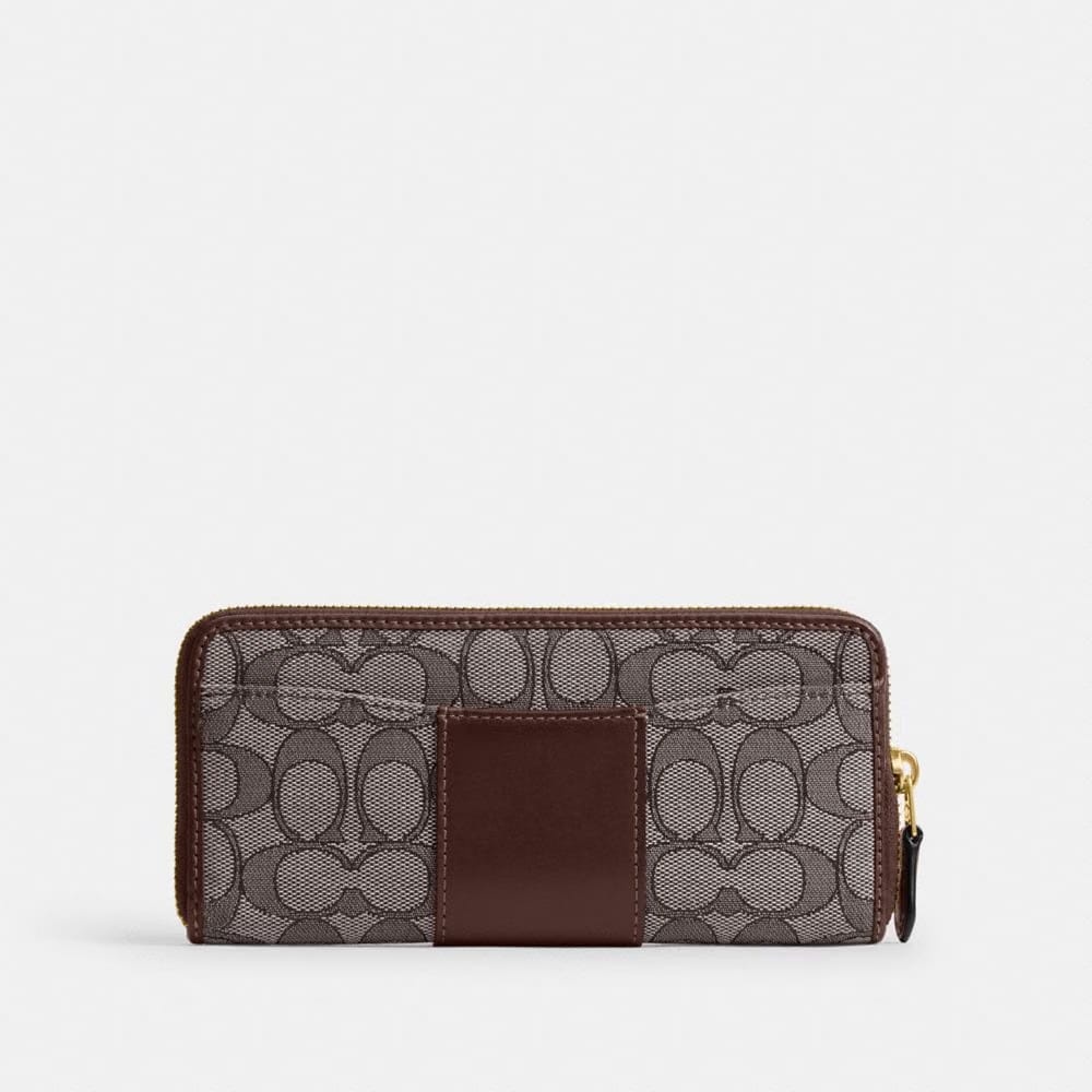 Essential Slim Accordion Zip Wallet In Signature Jacquard
