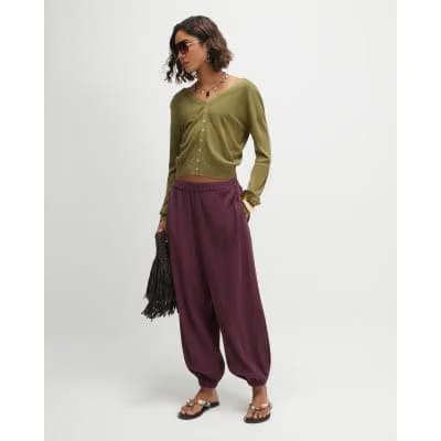 Khaki V Neck Cardigan