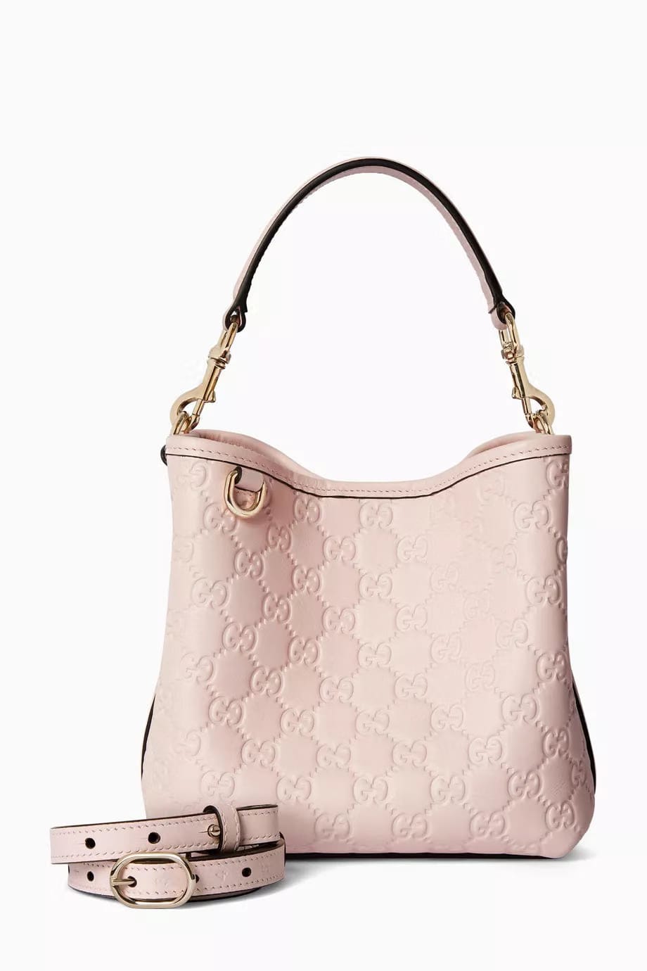 Small GG Emblem Bucket Bag in Leather