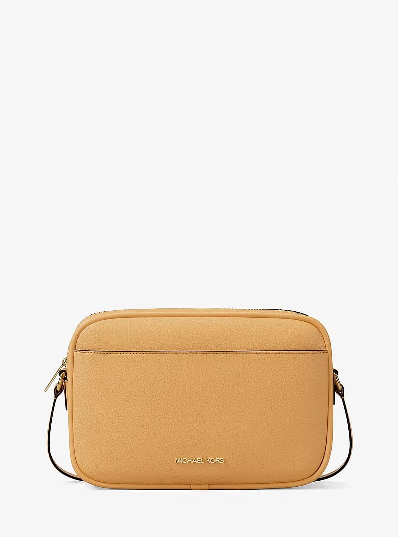Jet Set Large Pebbled Leather Camera Crossbody Bag