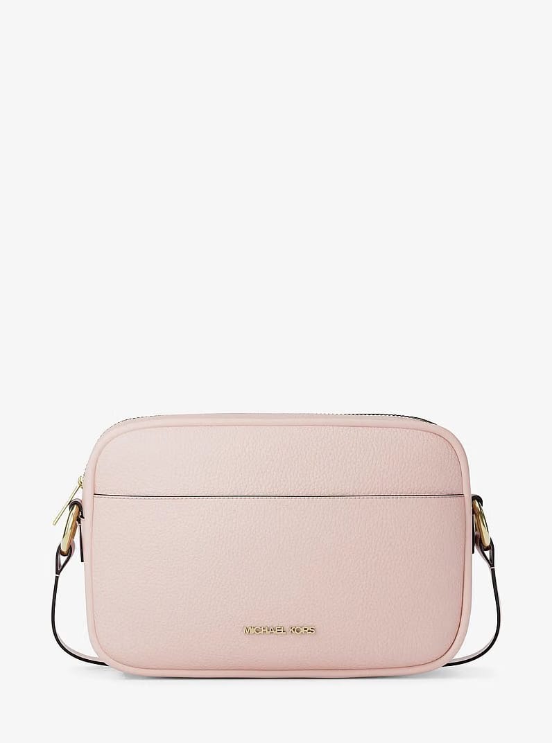 Jet Set Large Pebbled Leather Camera Crossbody Bag