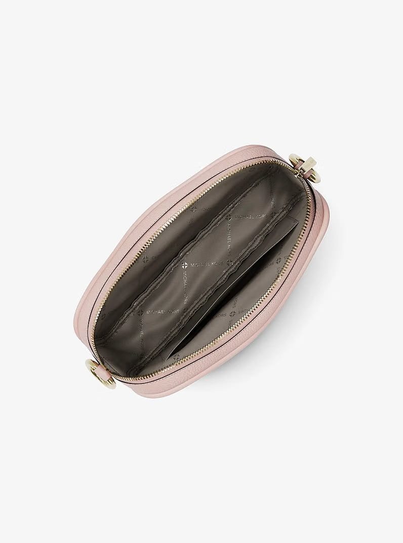 Jet Set Large Pebbled Leather Camera Crossbody Bag