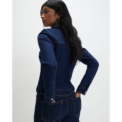Blue Fitted Denim Jacket