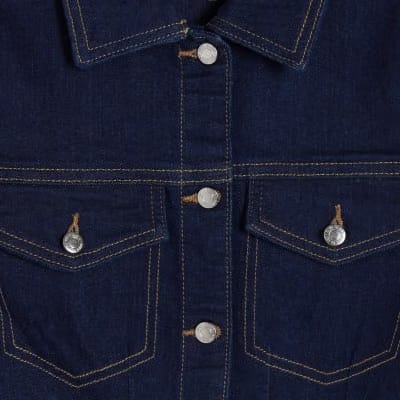 Blue Fitted Denim Jacket