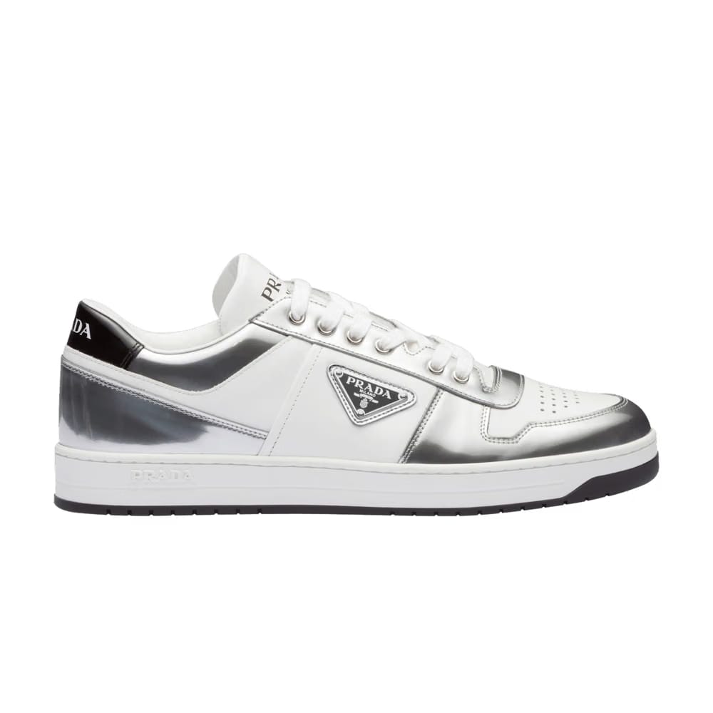 Prada Downtown Leather Silver White
