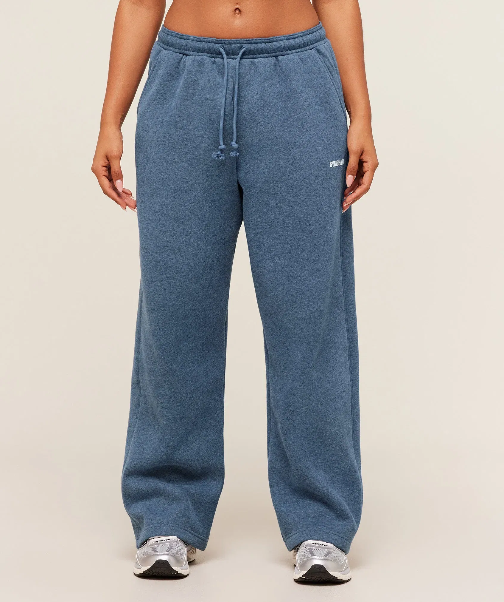 Gymshark Cosy Luxe Straight Leg Regular Joggers - Compound Blue Marl