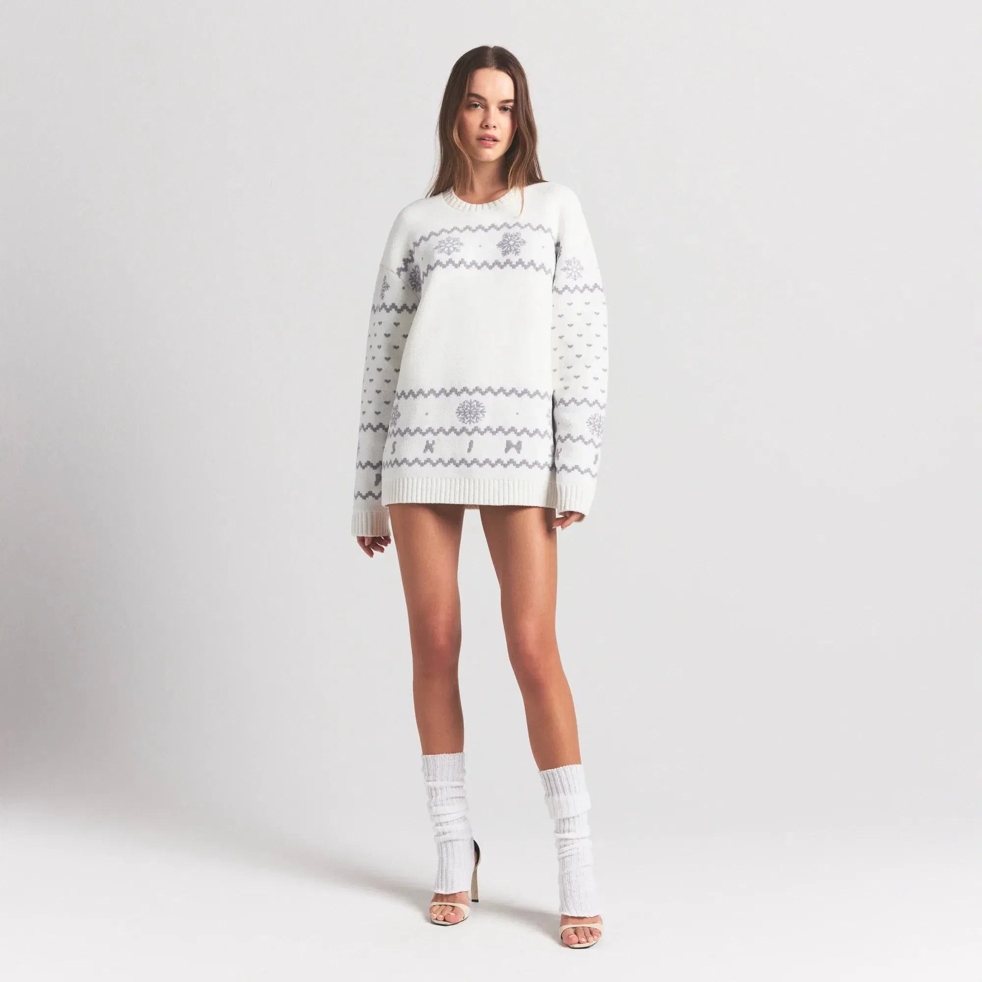 COZY LIGHT CREWNECK PULLOVER | MARBLE HEART FAIR ISLE