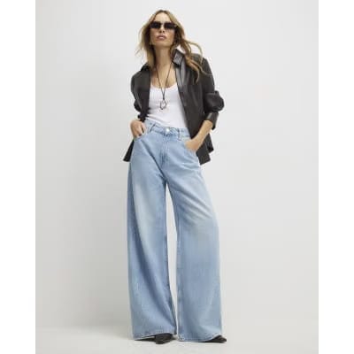 Blue Wide Leg Jeans