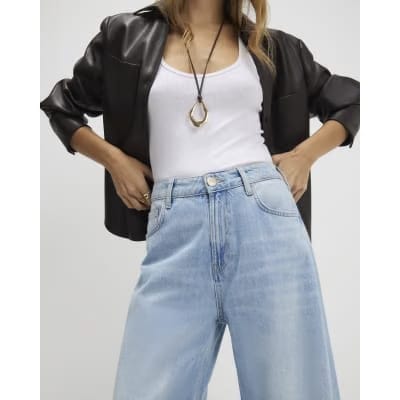 Blue Wide Leg Jeans