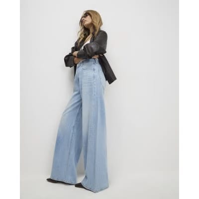 Blue Wide Leg Jeans