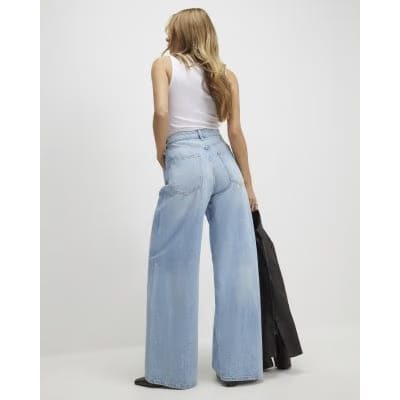 Blue Wide Leg Jeans
