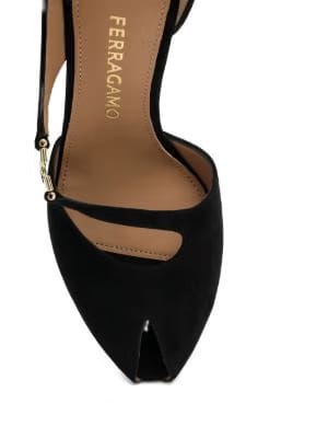 Ferragamo 95mm Molly ankle-wrap peep-toe pumps