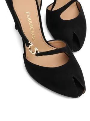 Ferragamo 95mm Molly ankle-wrap peep-toe pumps