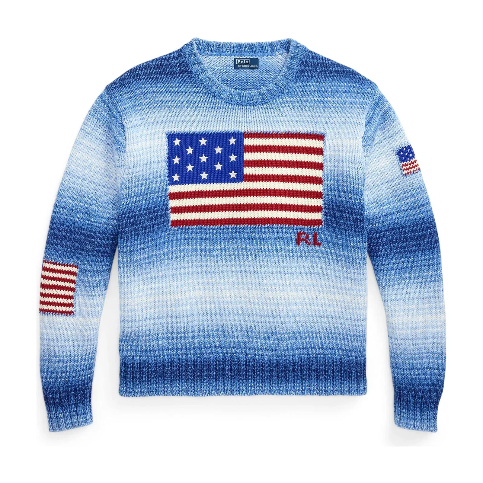 Flag Structured Knit Relaxed Fit Crew Neck Jumper