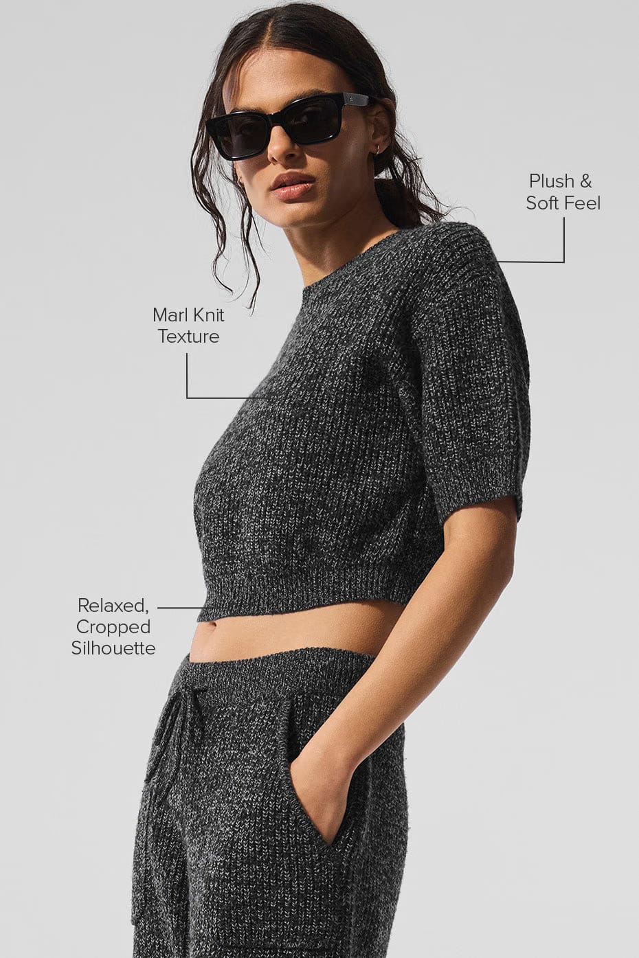 Alo Yoga Marl Sweater Short Sleeve