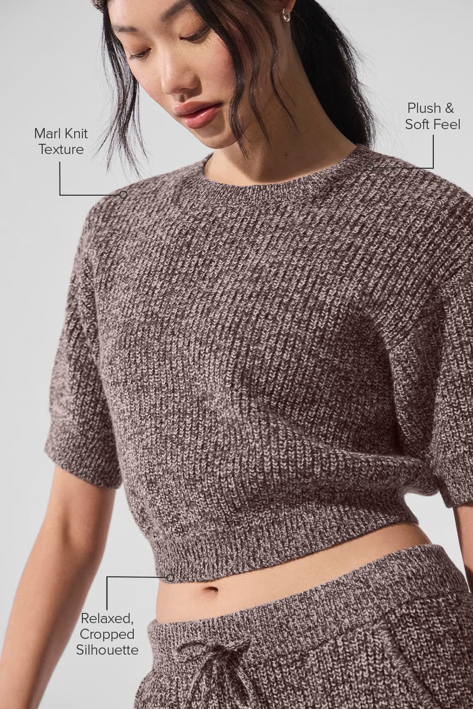 Alo Yoga Marl Sweater Short Sleeve