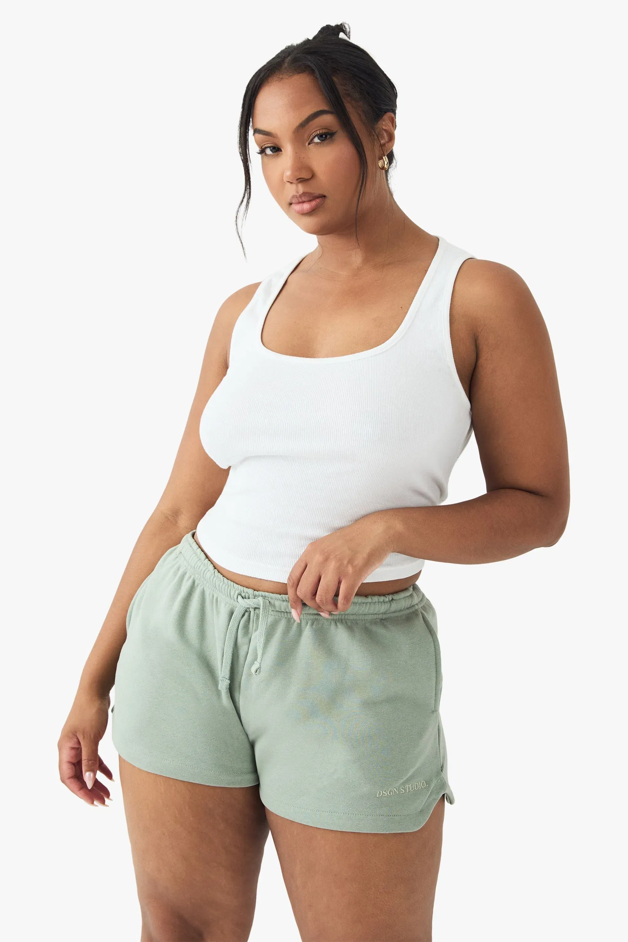 Plus DSGN Studio Embroidered Sweat Shorts