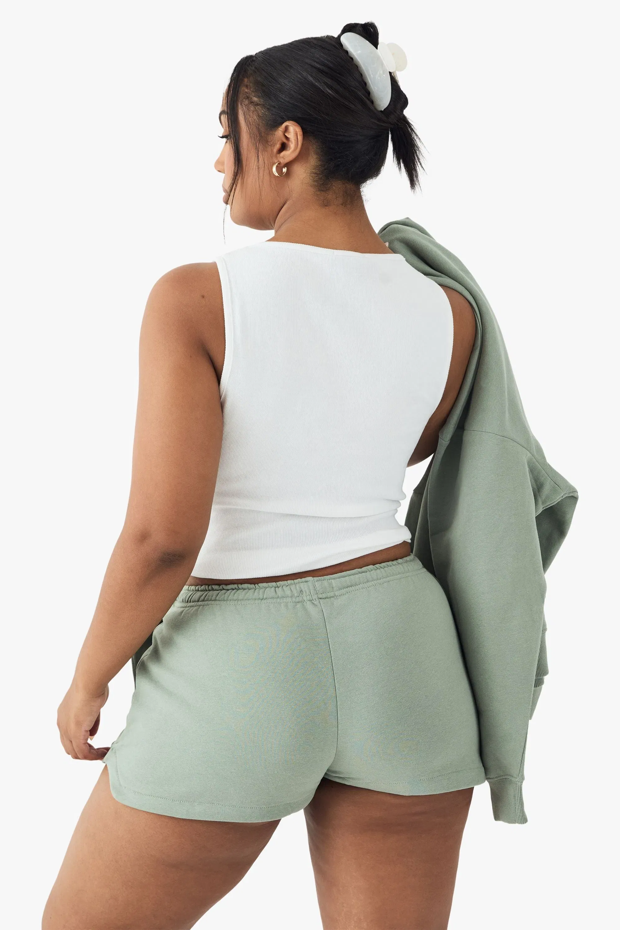 Plus DSGN Studio Embroidered Sweat Shorts