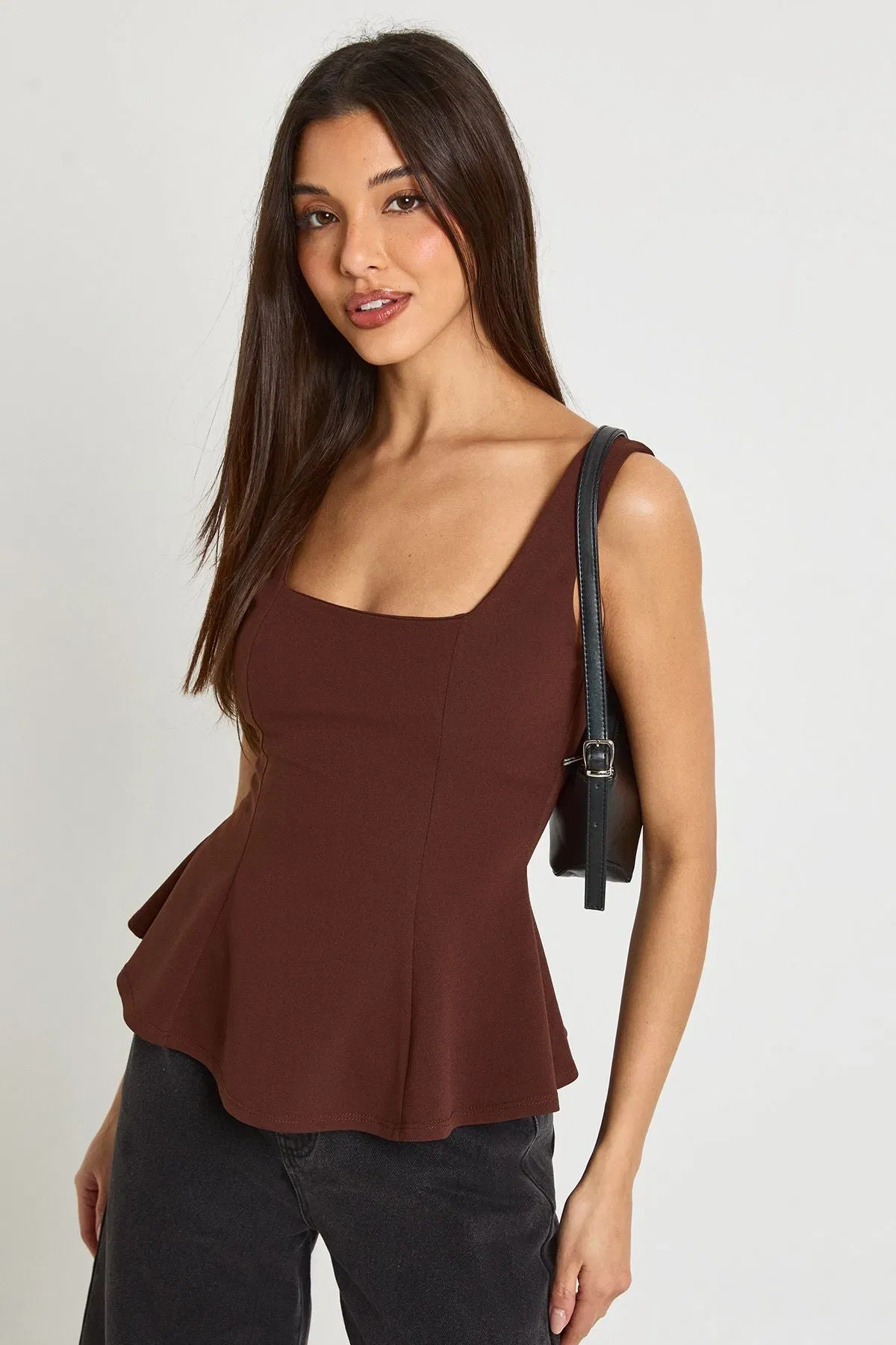 Scoop Neck Peplum Top