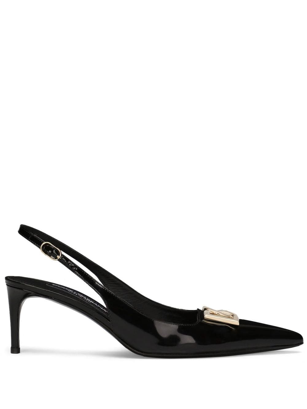 logo-plaque slingback pumps