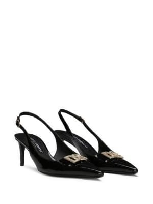 logo-plaque slingback pumps