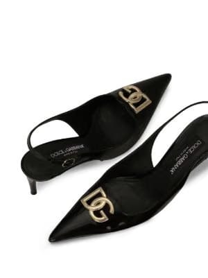 logo-plaque slingback pumps