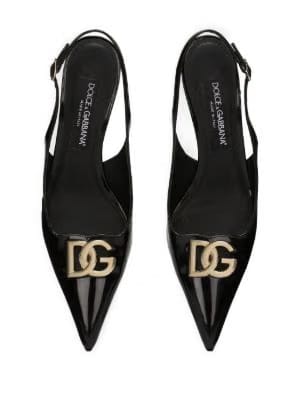 logo-plaque slingback pumps