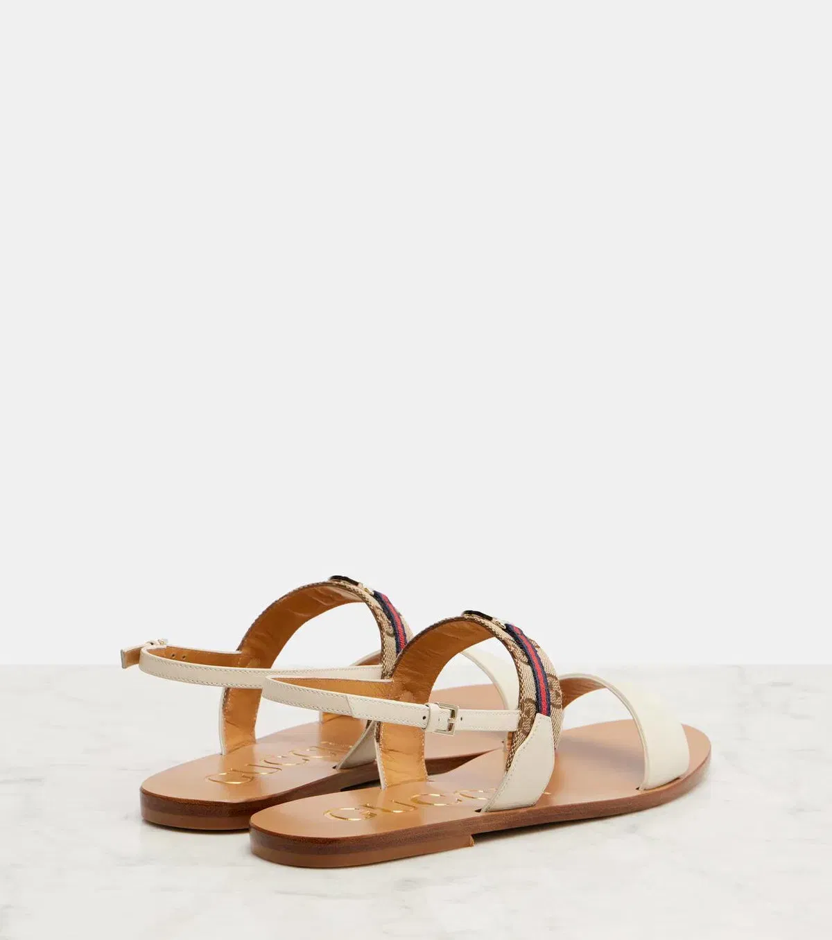 Gucci Interlocking G canvas and leather sandals