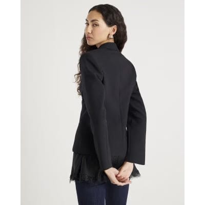 Black Double Breasted Military Blazer