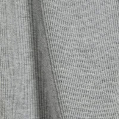 Grey High Waisted Ribbed Flare Leggings
