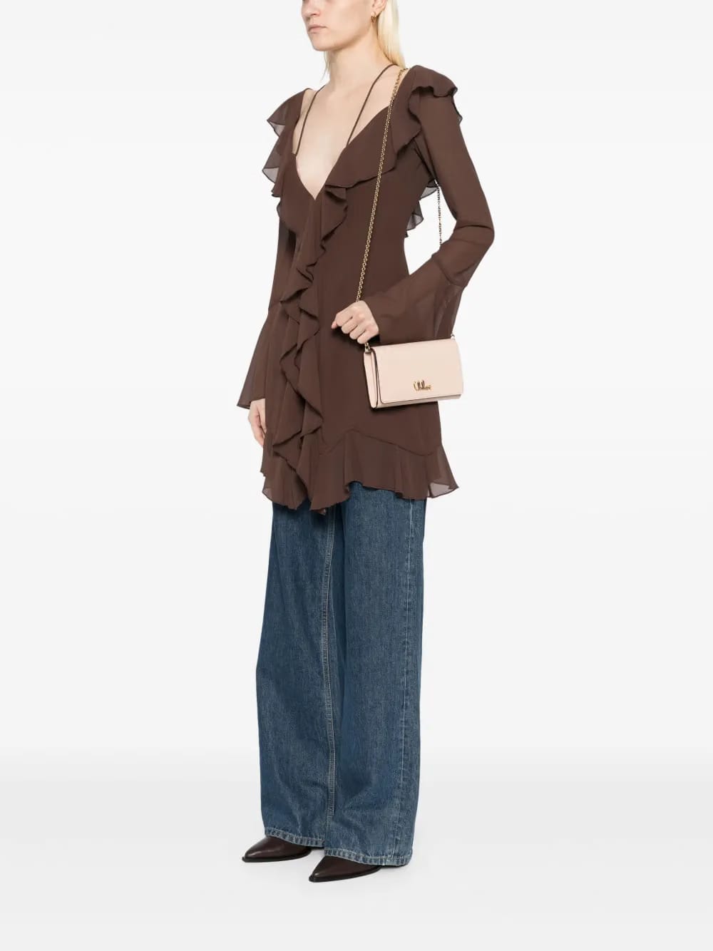 Ironic flap chain crossbody bag