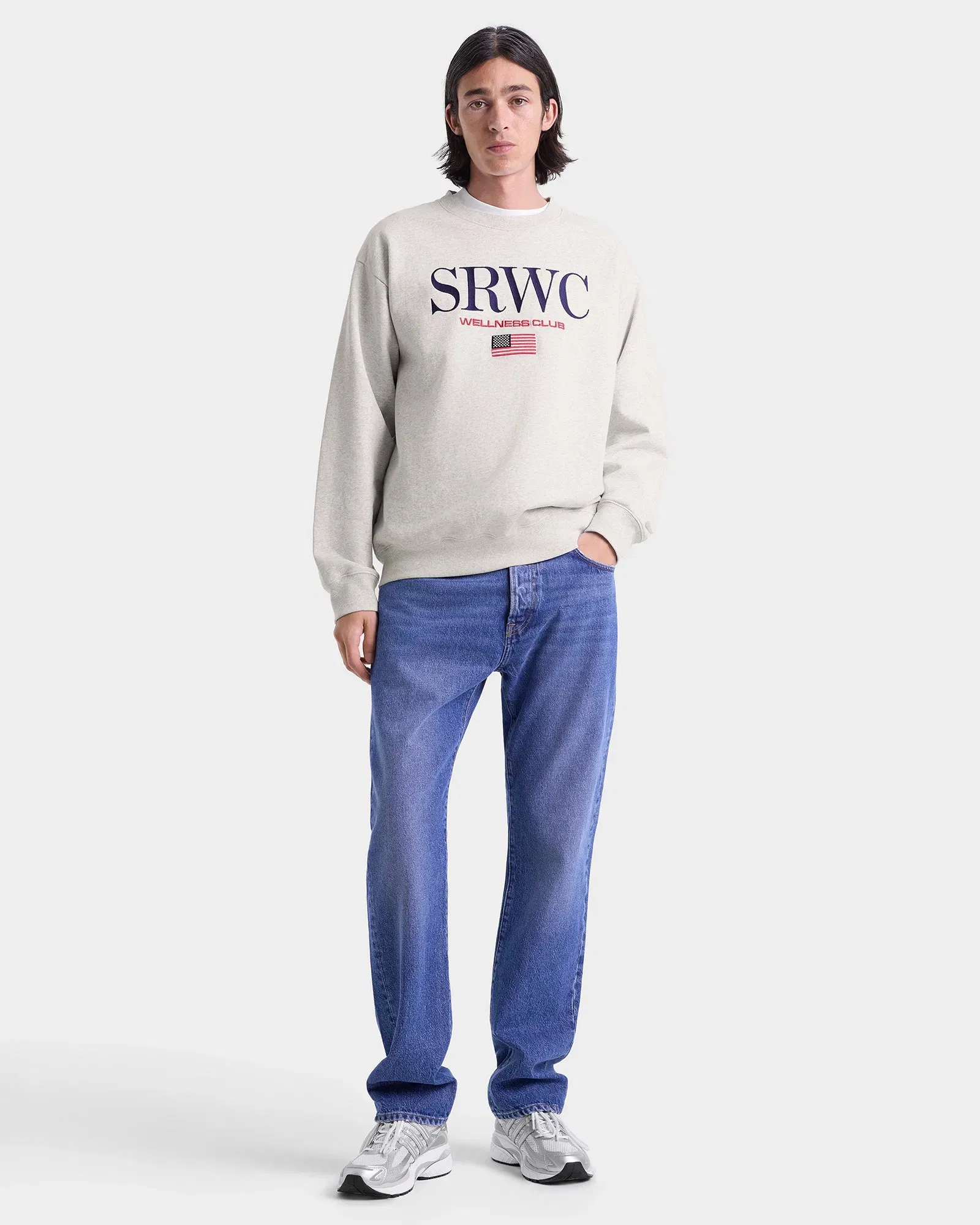 Nautical Embroidered Crewneck - Heather Gray