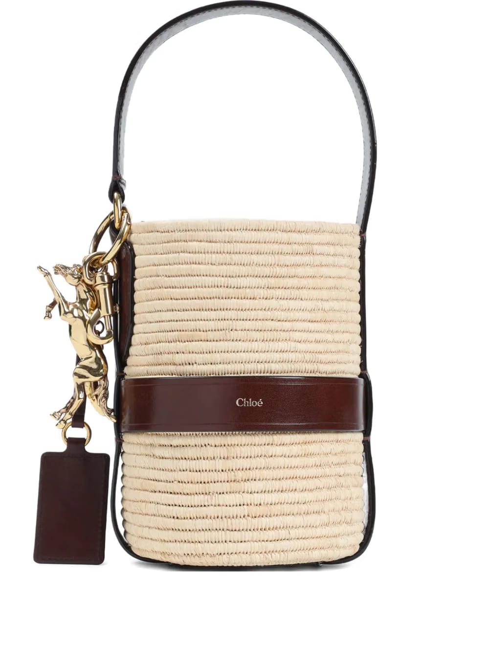 logo raffia shoulder bag