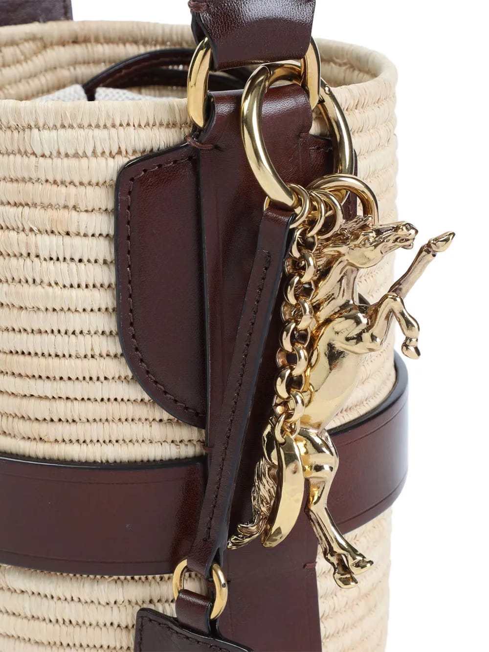 logo raffia shoulder bag