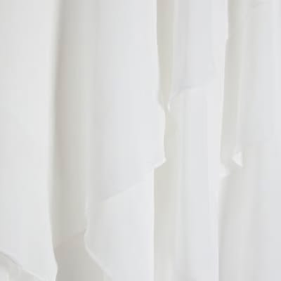Cream High Neck Ruffle Cape