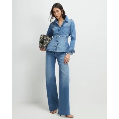 Blue Seamed Denim Jacket