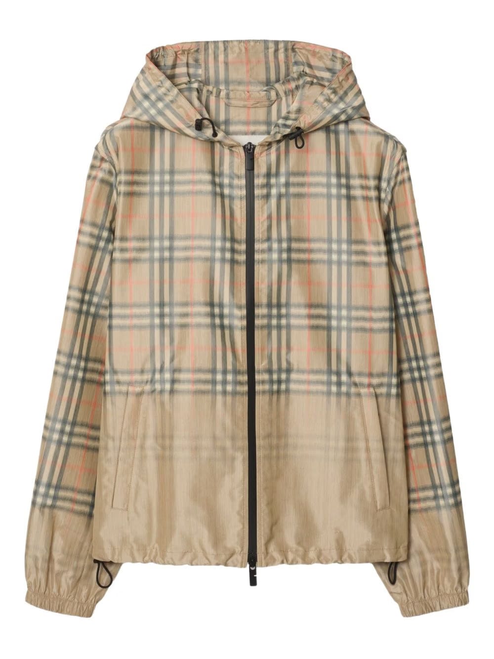 Burberry gradient check hooded lightweight jacket
