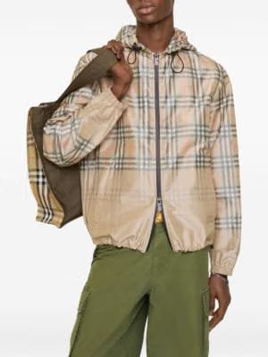 Burberry gradient check hooded lightweight jacket