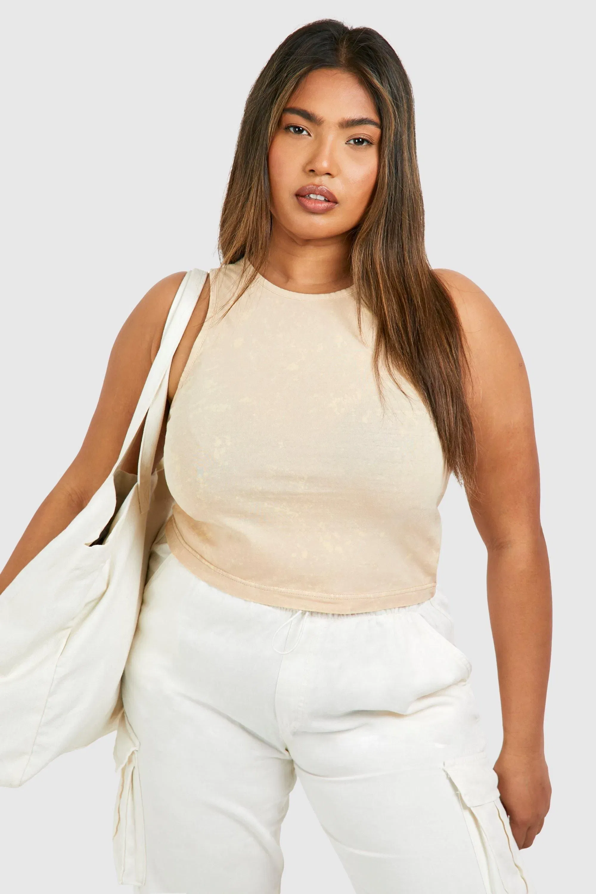 Plus Washed Rib Racer Vest