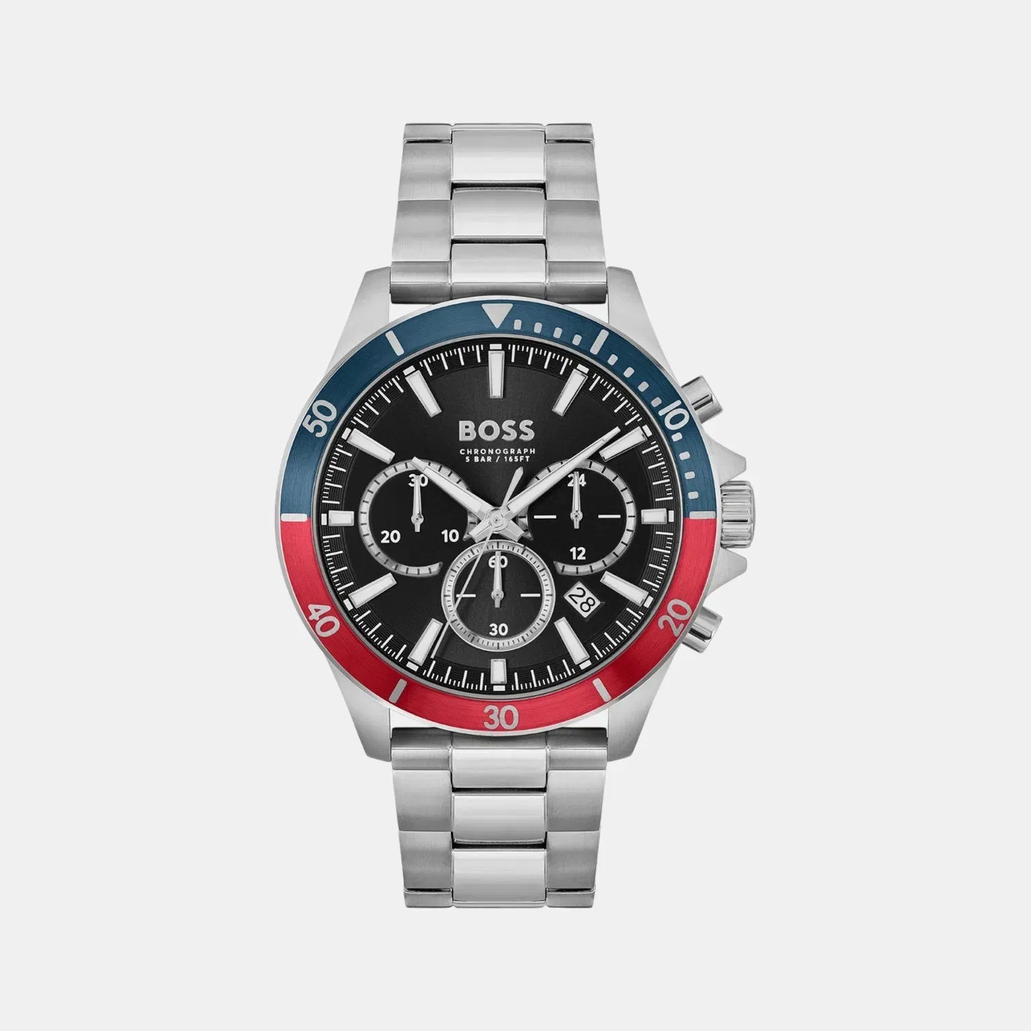 Boss Troper Men Quartz Black Dial Chronograph Stainless Steel Watch 1514108