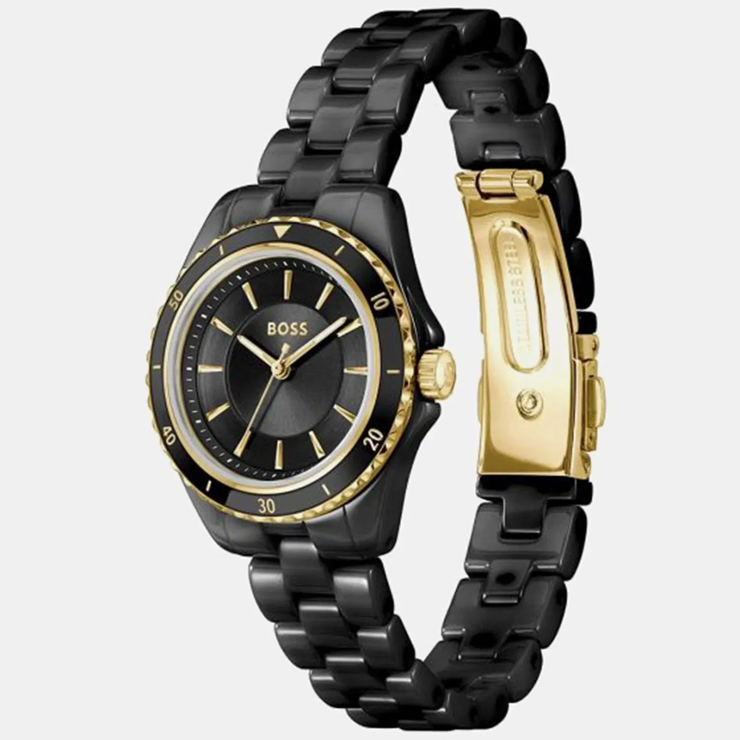 Boss Sage Aqua Men Quartz Black Dial Analog Ceramic Watch 1502851