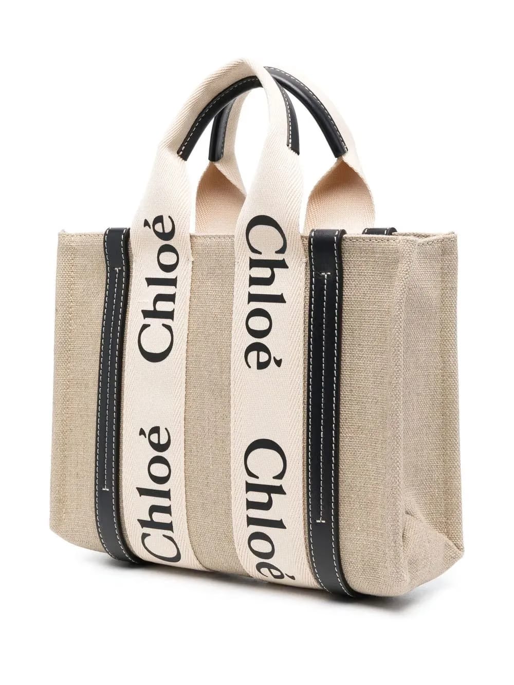 Woody logo-strap tote bag